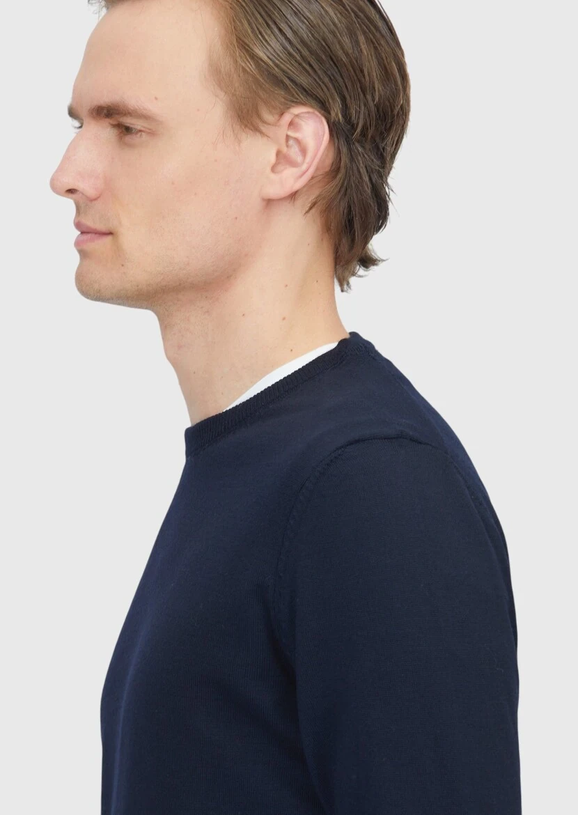 Navy Blue Knitwear Sweatshirt - 4