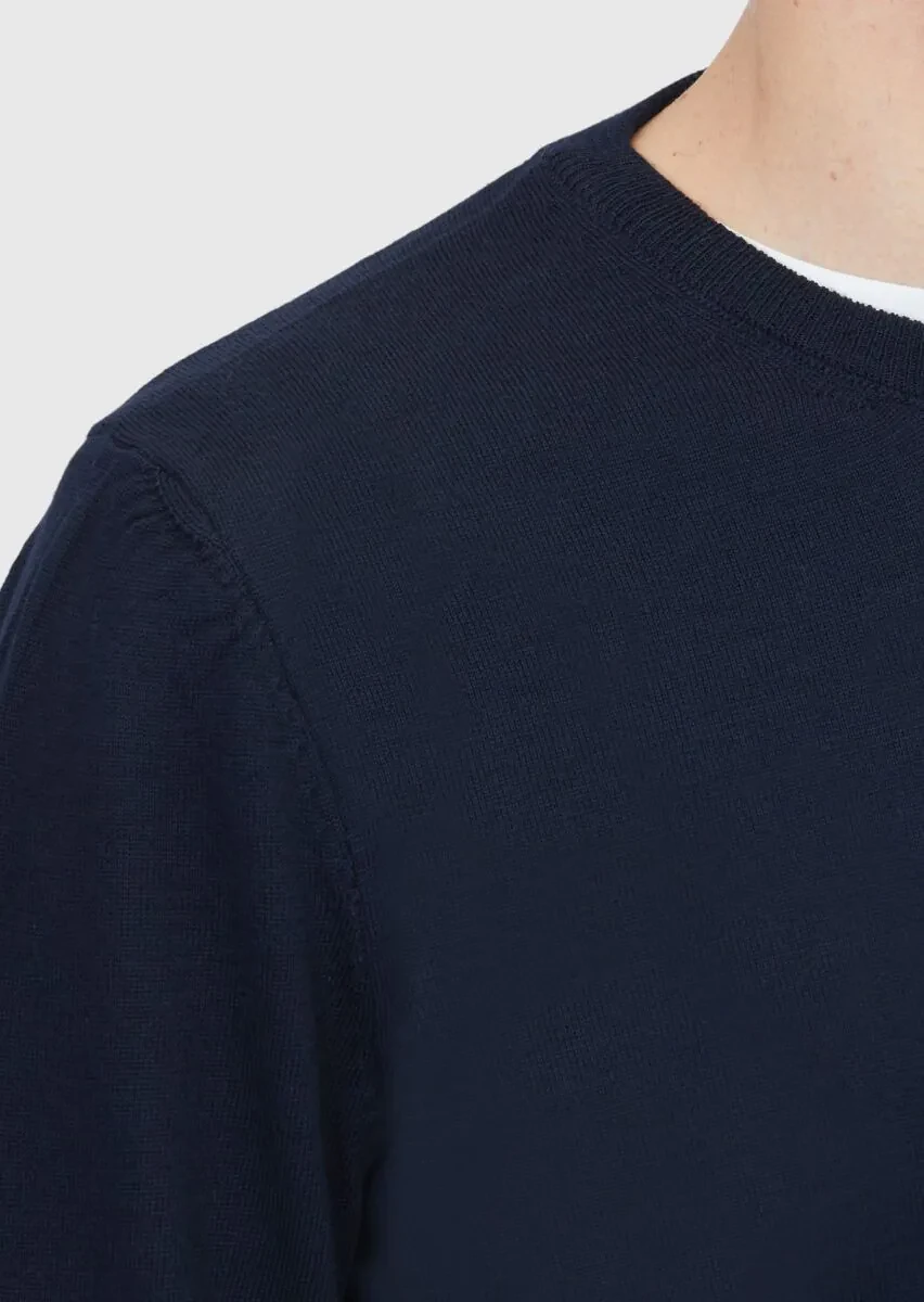Navy Blue Knitwear Sweatshirt - 5