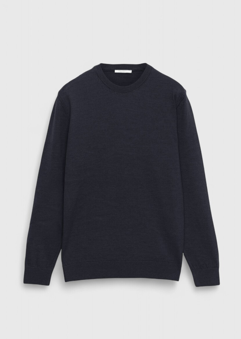 Navy Blue Knitwear Sweatshirt - 7
