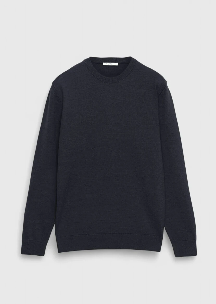 Navy Blue Knitwear Sweatshirt 