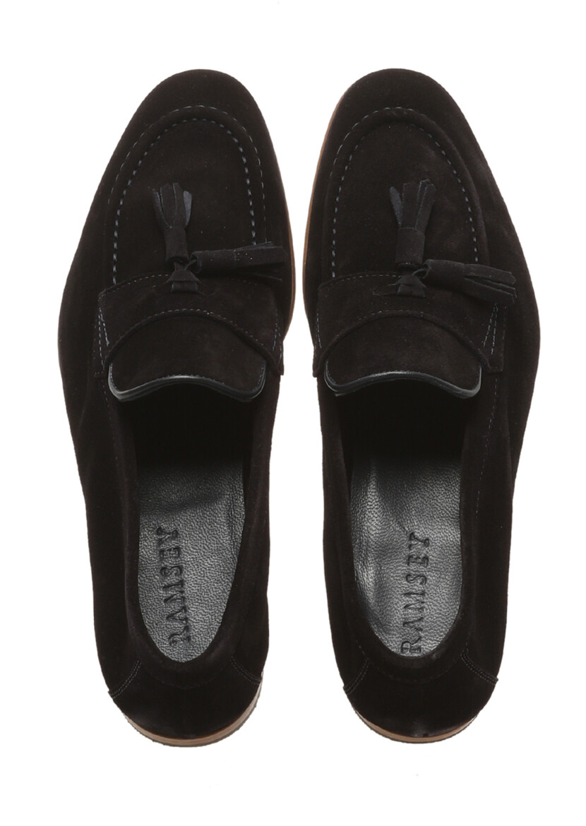 Navy Blue Leather Casual Loafer - 4