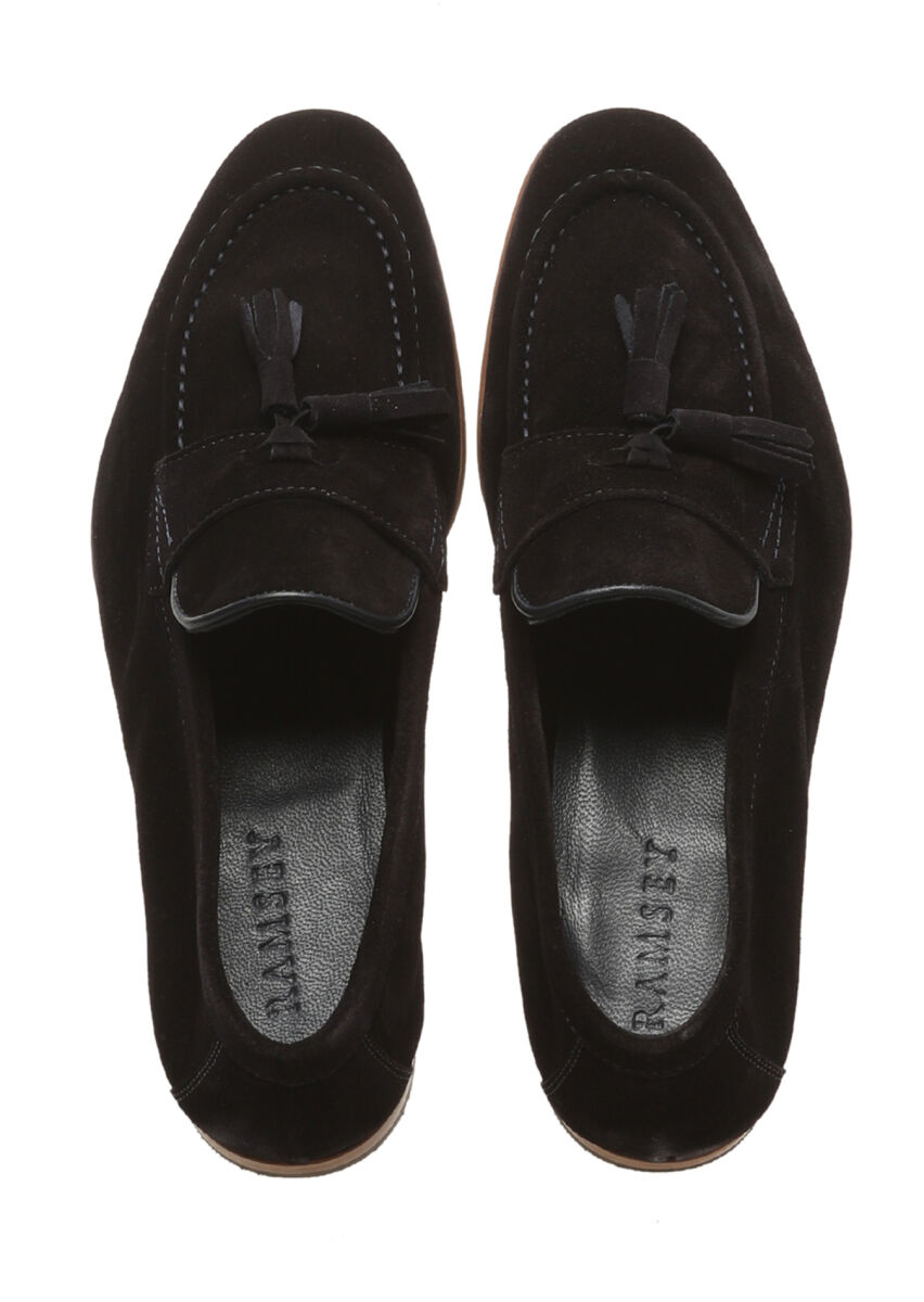 Navy Blue Leather Casual Loafer - 4