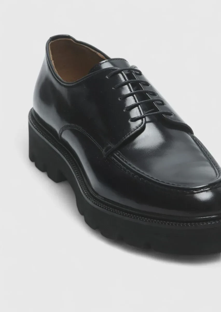Navy Blue Leather Casual Shoes - 2
