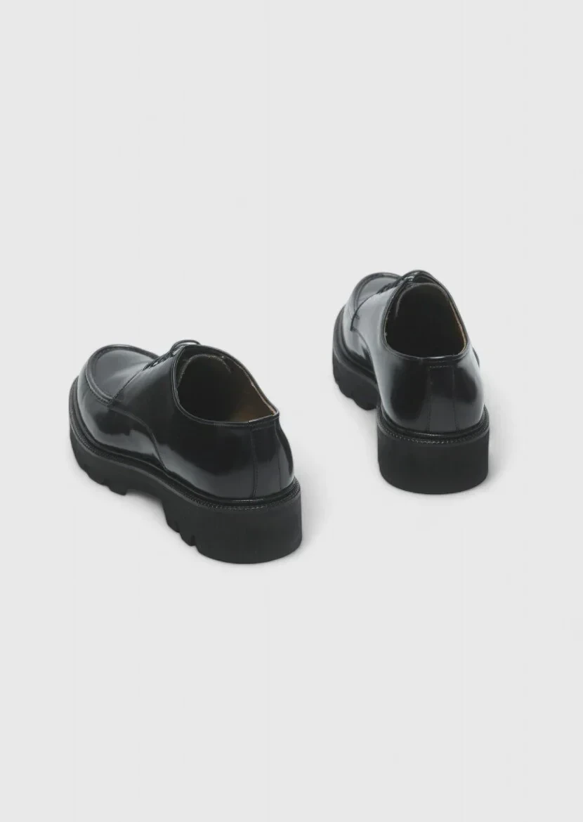 Navy Blue Leather Casual Shoes - 5