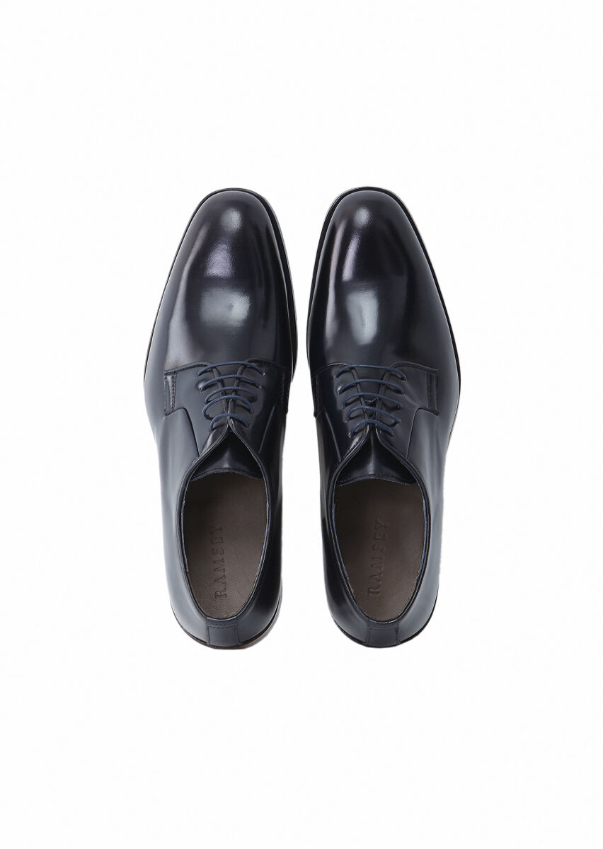 Navy Blue Leather Classical Shoes - 6
