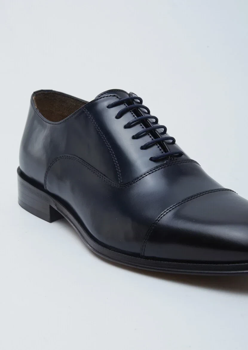 Navy Blue Leather Classical Shoes 