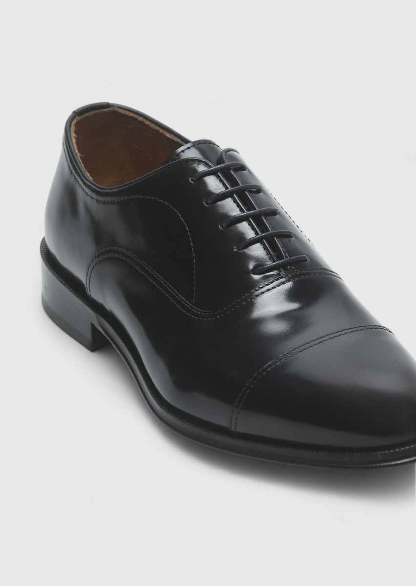 Navy Blue Leather Classical Shoes - 2