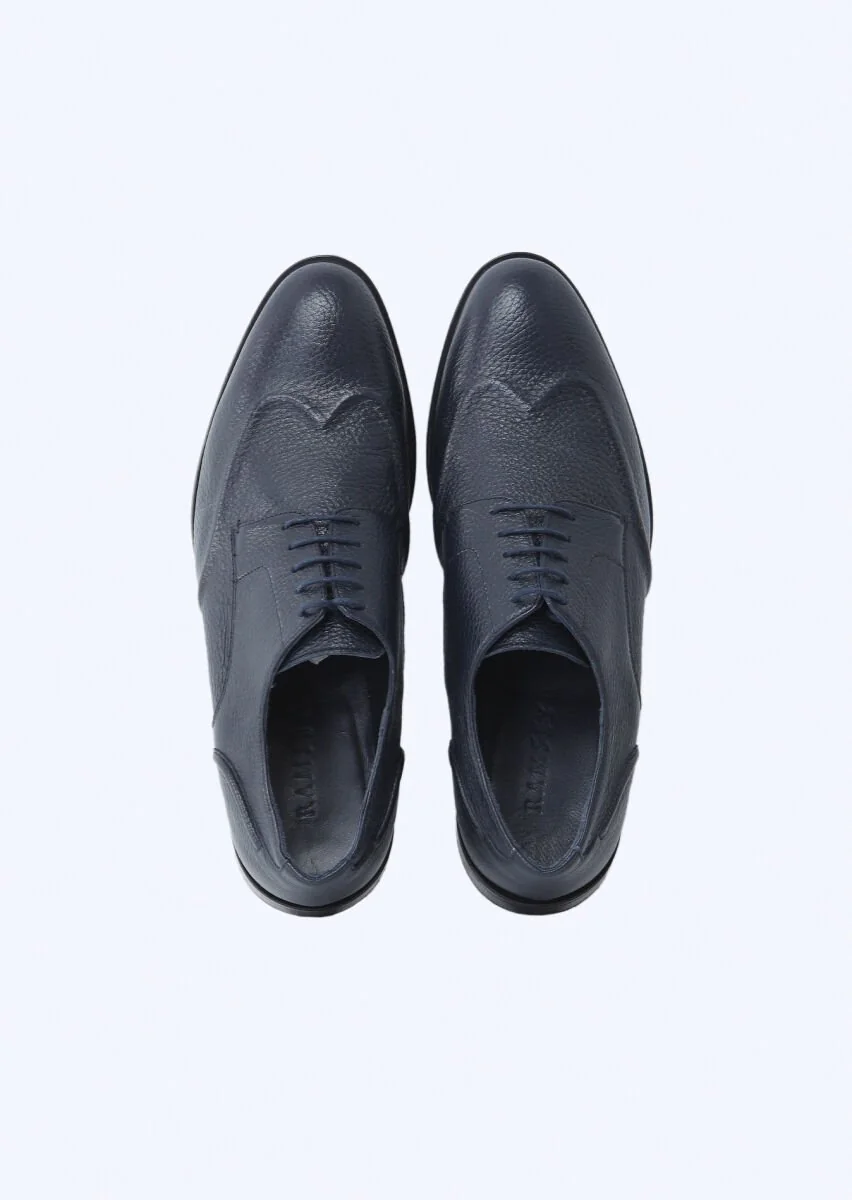 Navy Blue Leather Shoes - 6