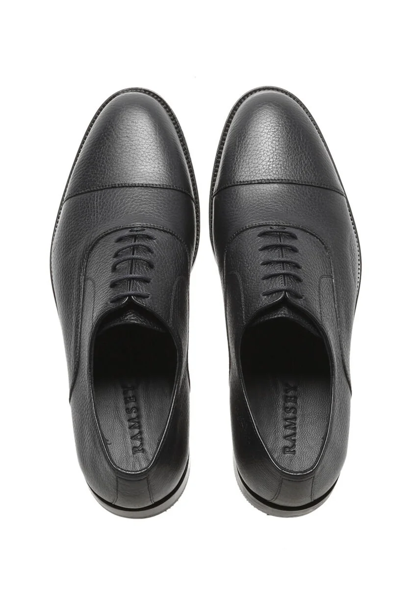 Navy Blue Leather Shoes - 5