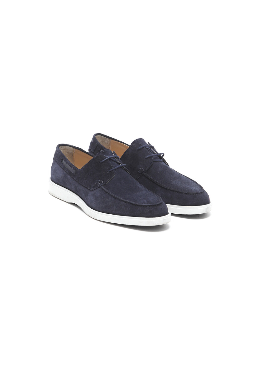 Navy Blue Leather Shoes - 2