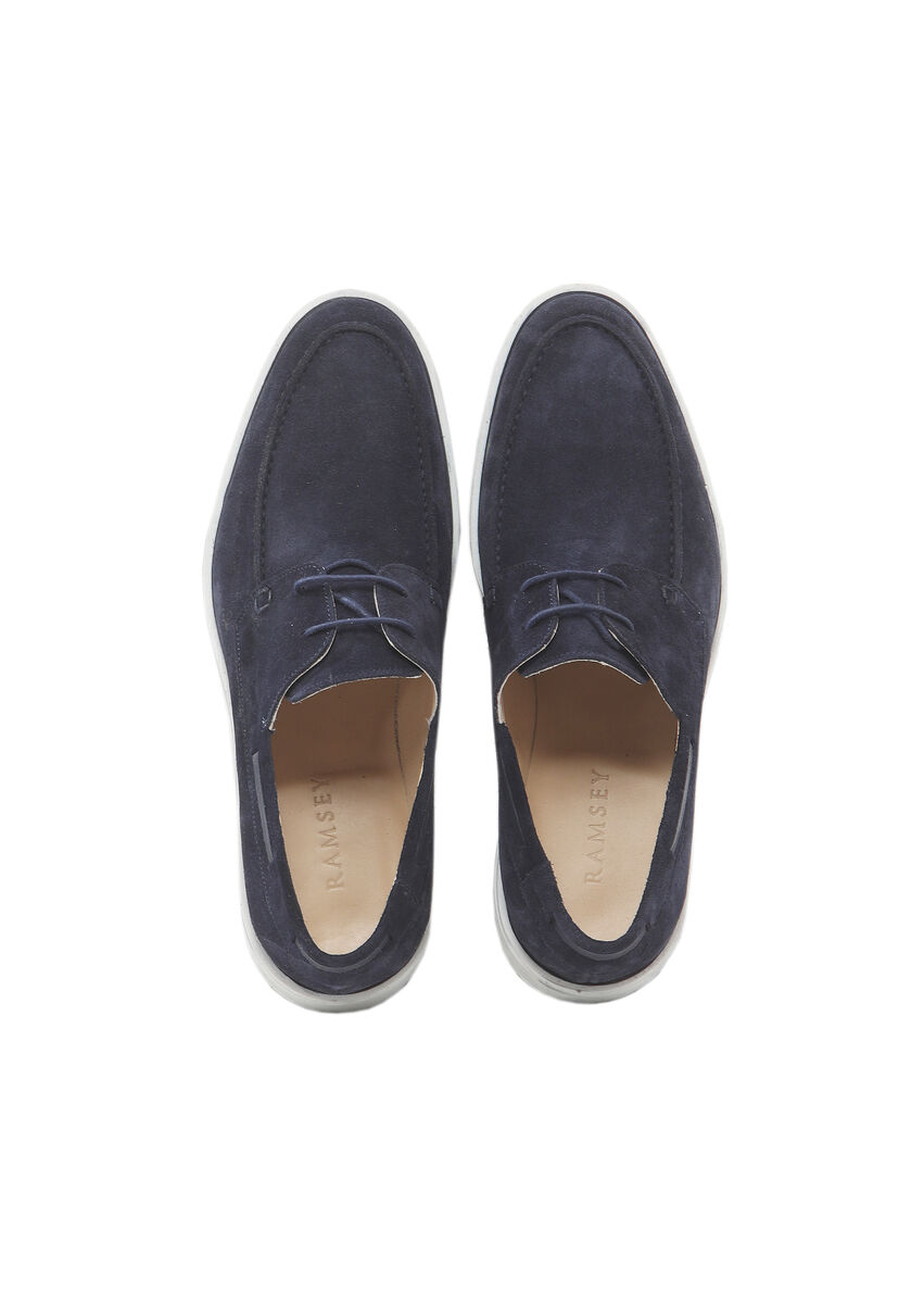 Navy Blue Leather Shoes - 6