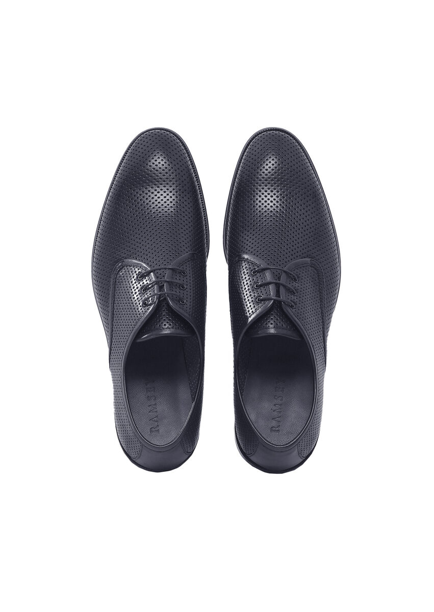 Navy Blue Leather Shoes - 6