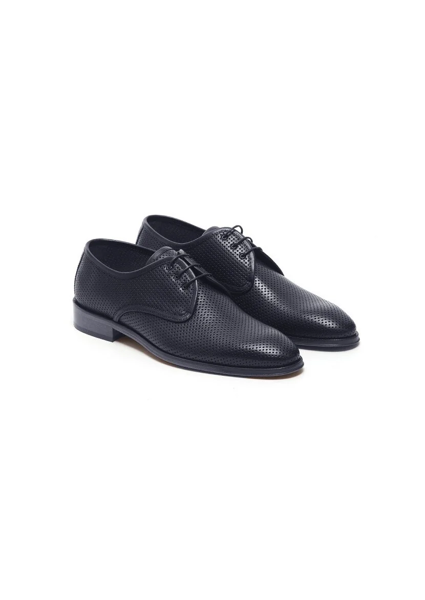 Navy Blue Leather Shoes 