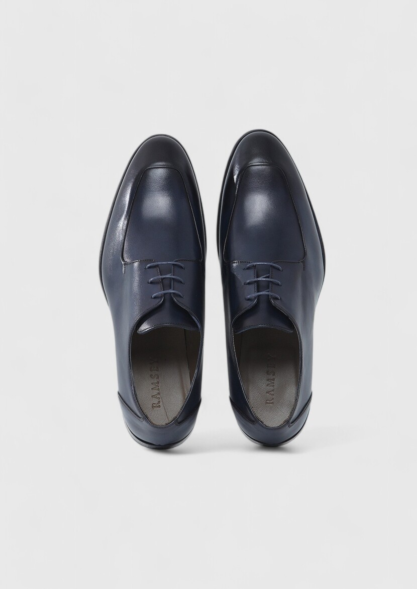 Navy Blue Leather Shoes - 6