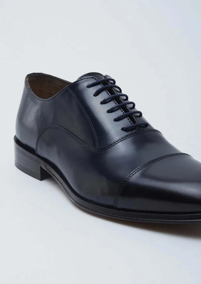 Navy Blue Leather Shoes 
