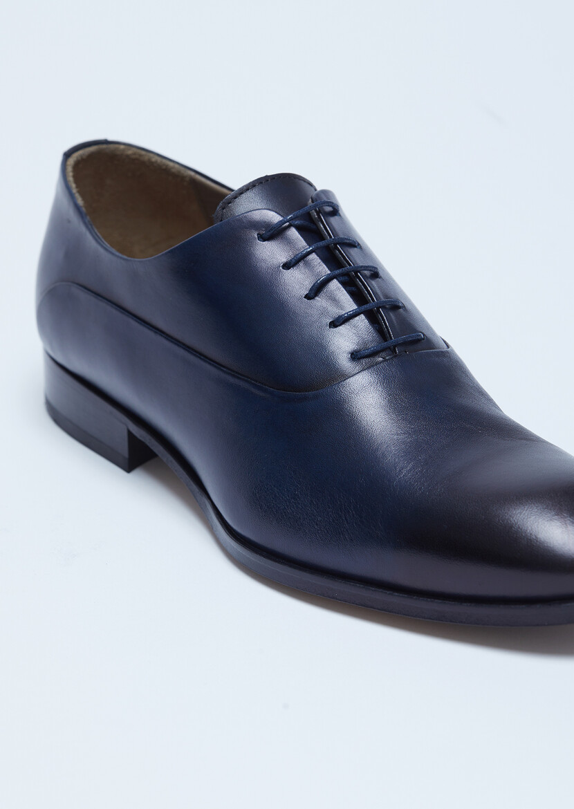 Navy Blue Leather Shoes - 2