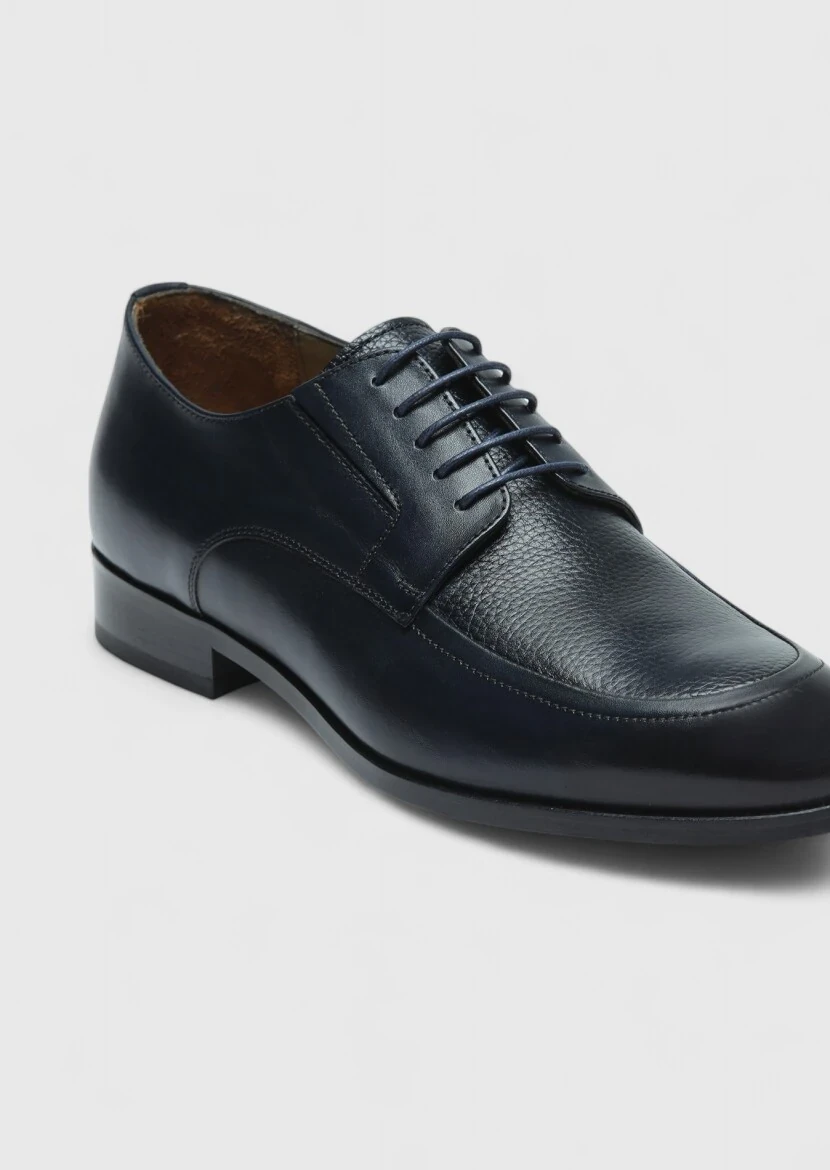 Navy Blue Leather Shoes 