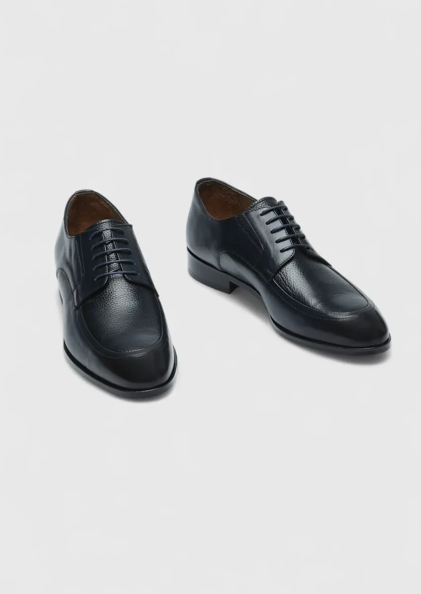 Navy Blue Leather Shoes - 3