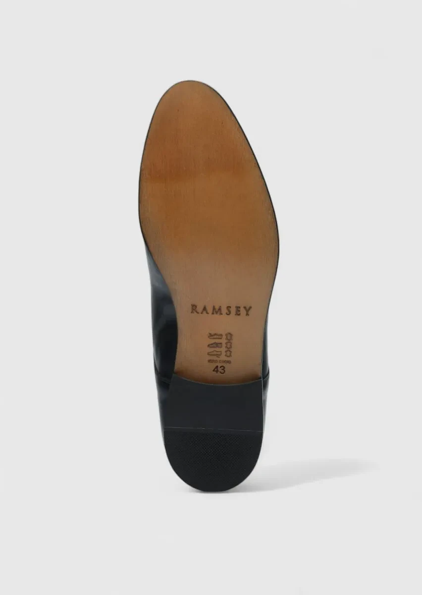 Navy Blue Leather Shoes - 4