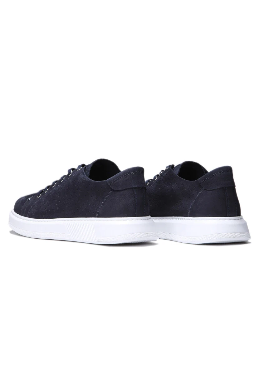 Navy Blue Leather Sneaker - 4
