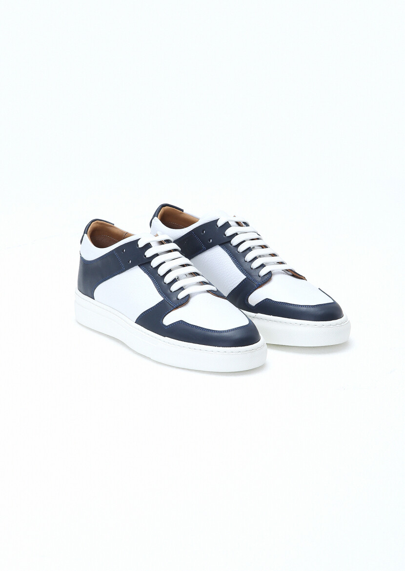 Navy Blue Leather Sneaker 