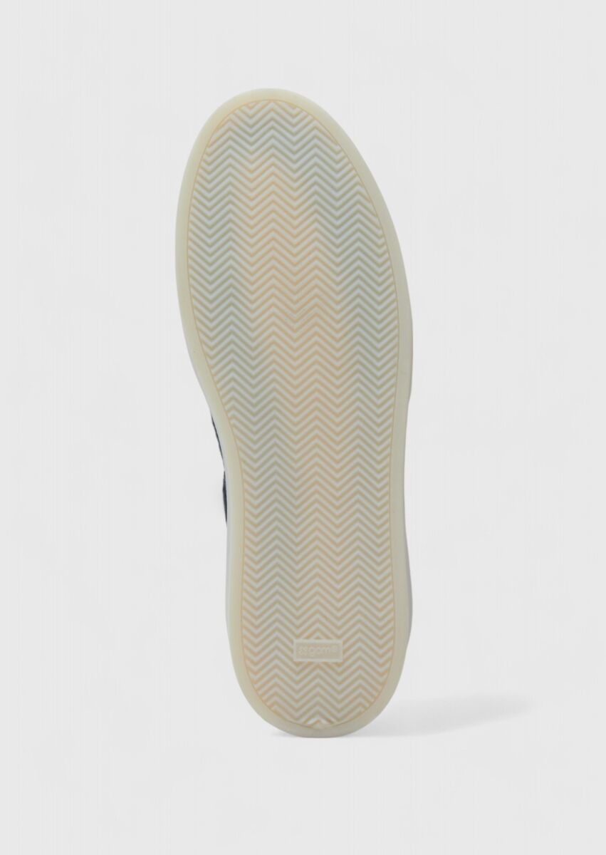 Navy Blue Leather Sneaker - 4