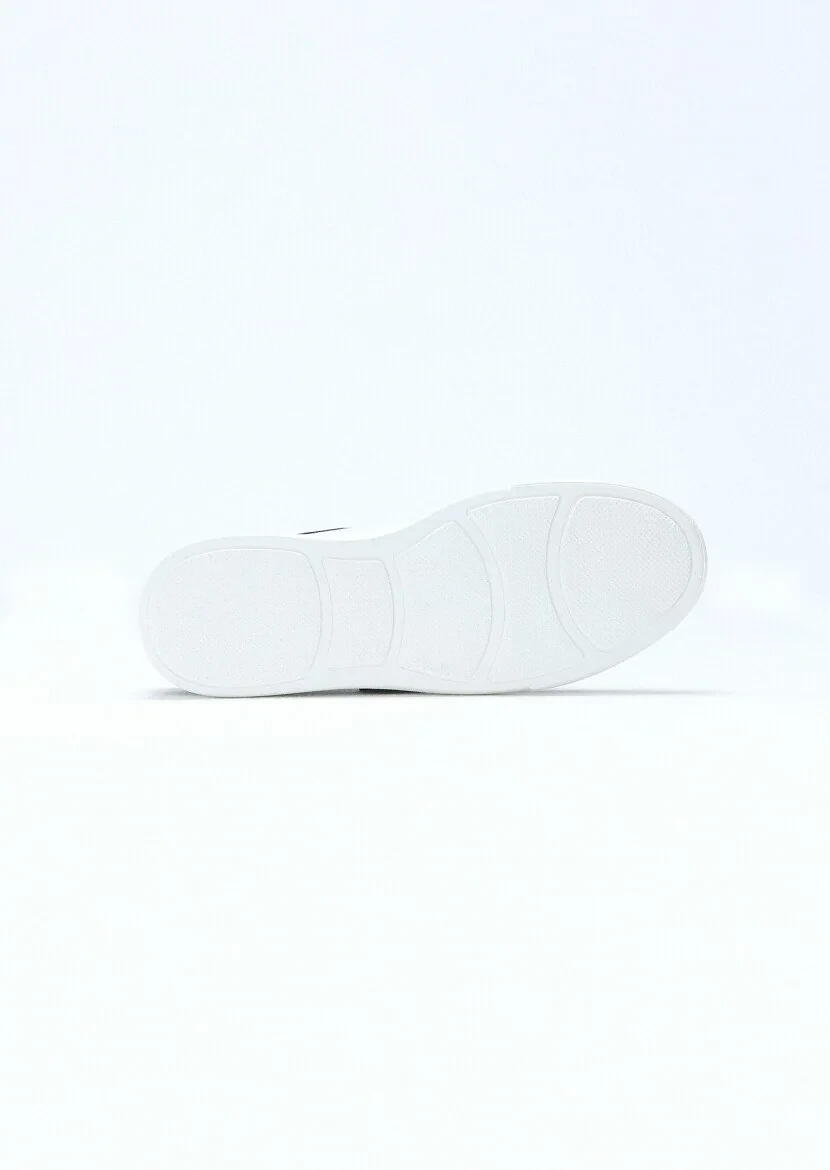 Navy Blue Leather Sport Sneaker - 5