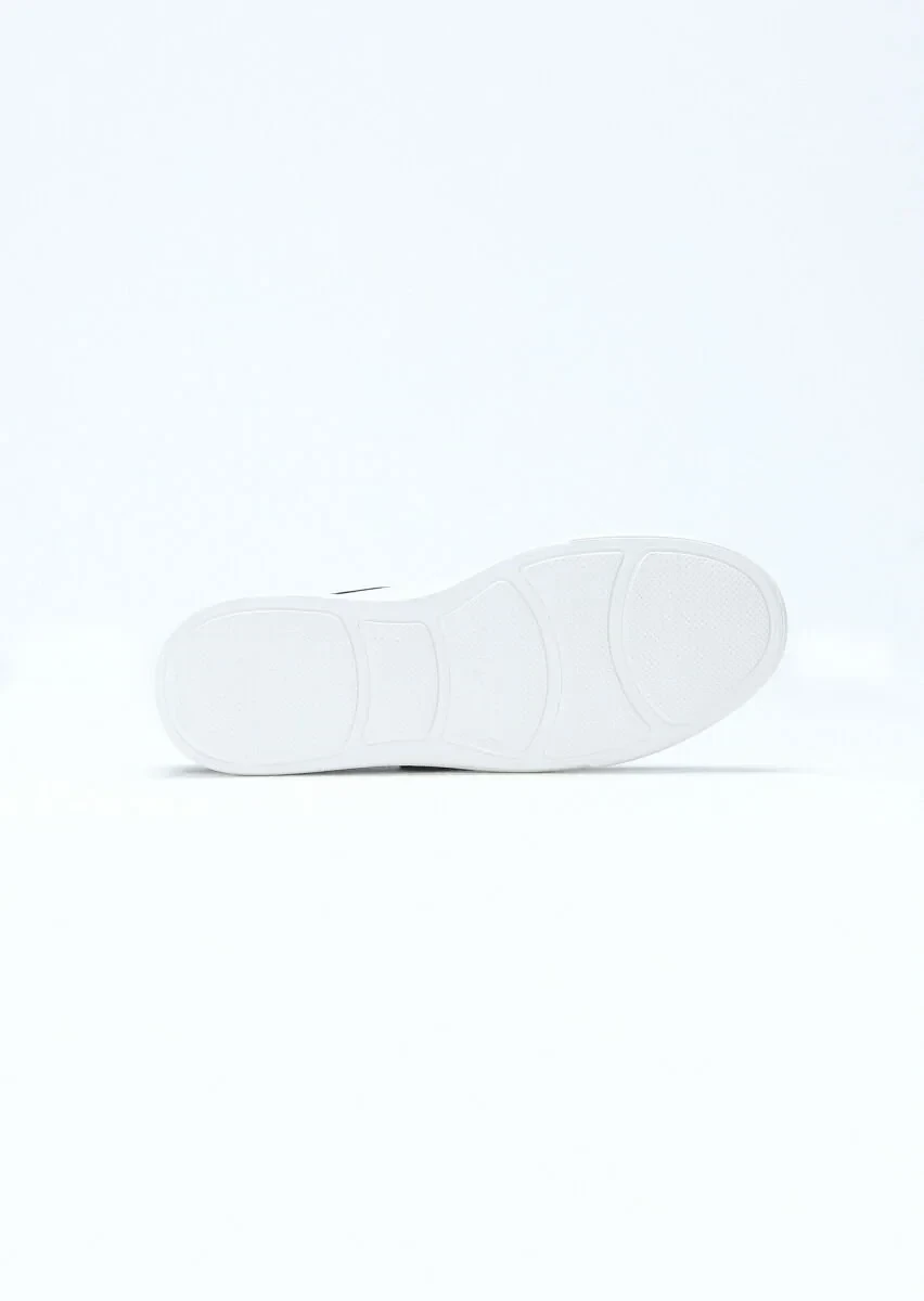 Navy Blue Leather Sport Sneaker - 5