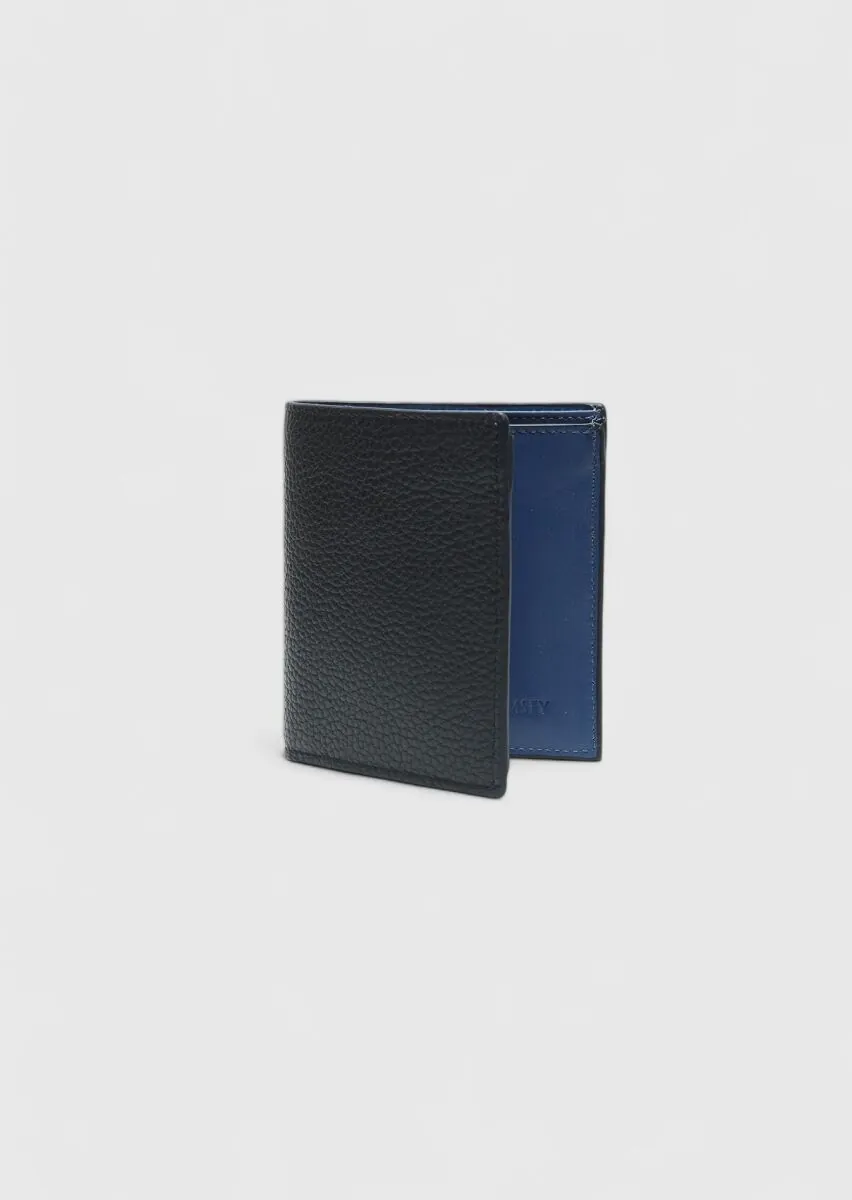 Navy Blue Leather Wallet - 1