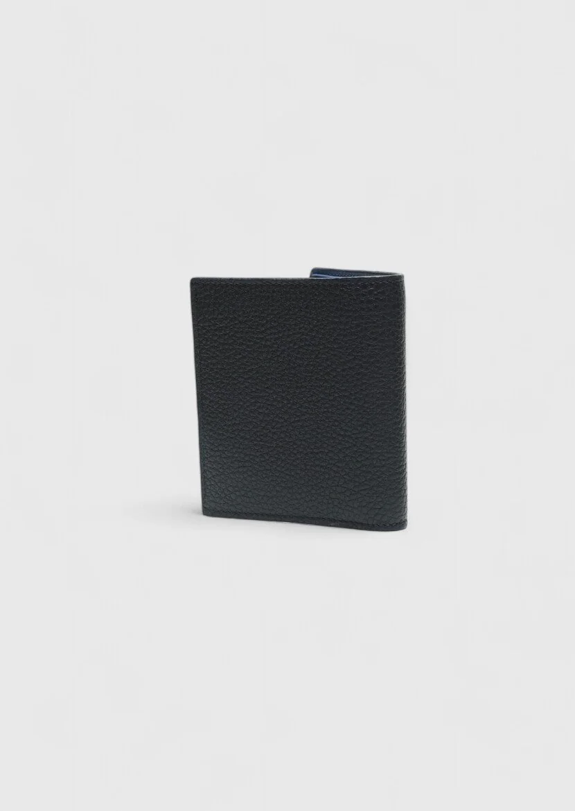 Navy Blue Leather Wallet - 2