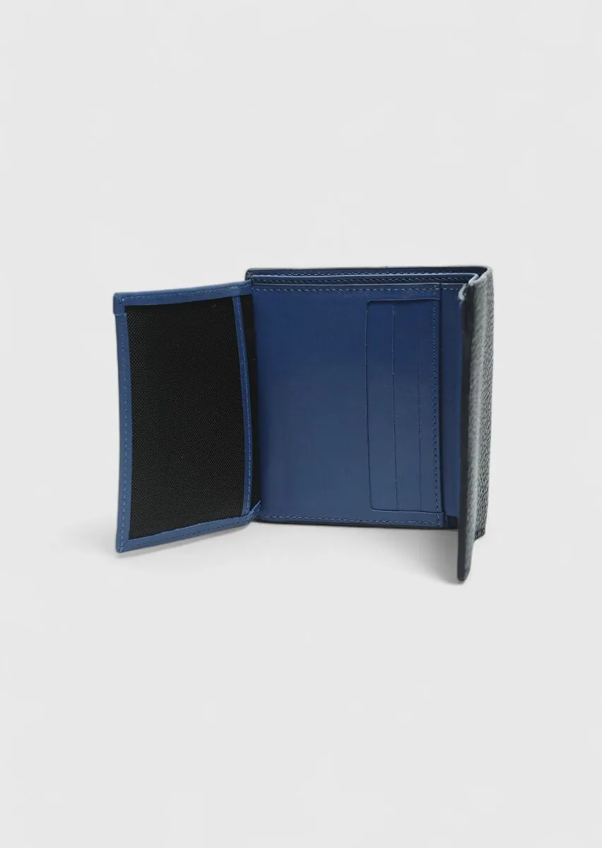 Navy Blue Leather Wallet - 4