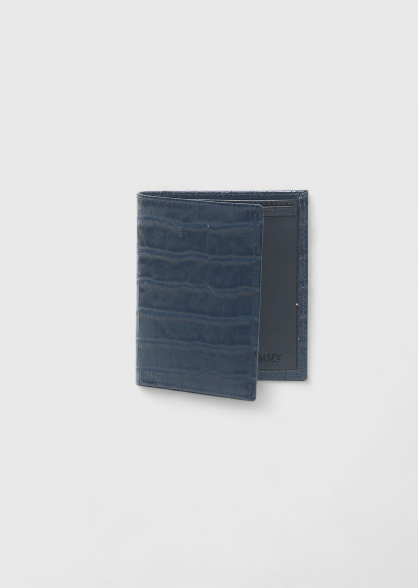 Navy Blue Leather Wallet - 1