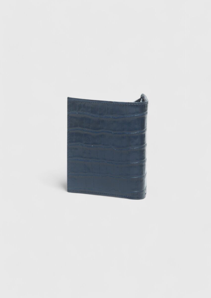 Navy Blue Leather Wallet - 2