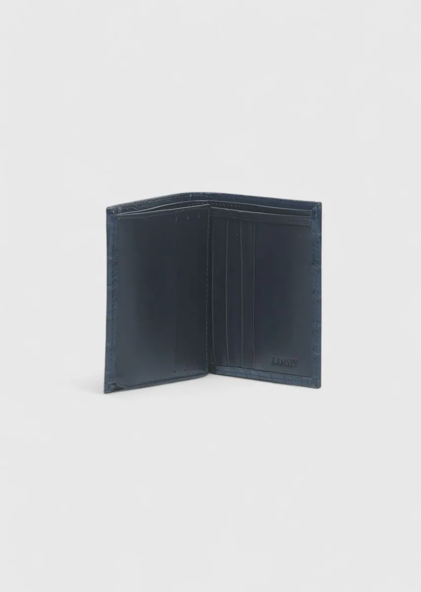 Navy Blue Leather Wallet - 3