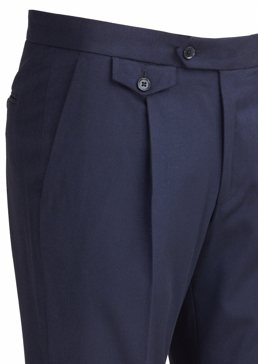 Navy Blue Material Modern Fit Classical Trousers - 2