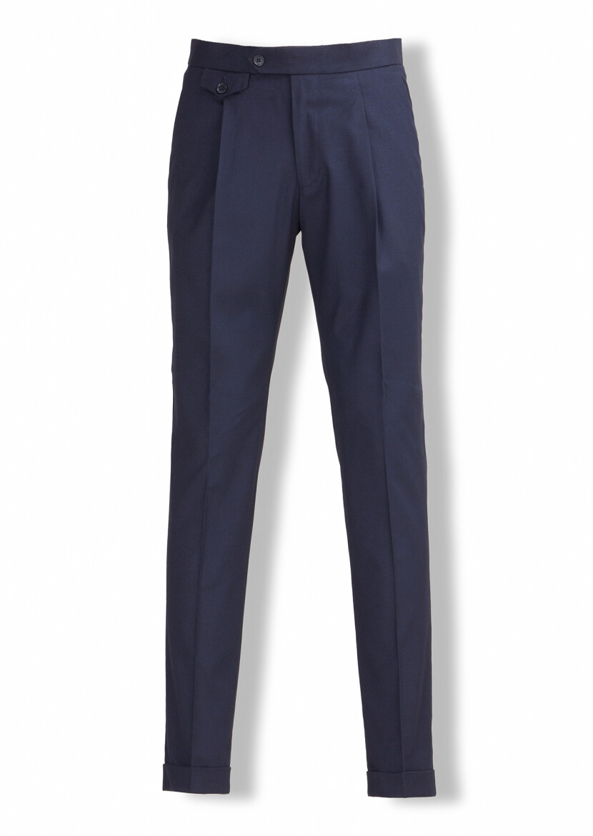 Navy Blue Material Modern Fit Classical Trousers 