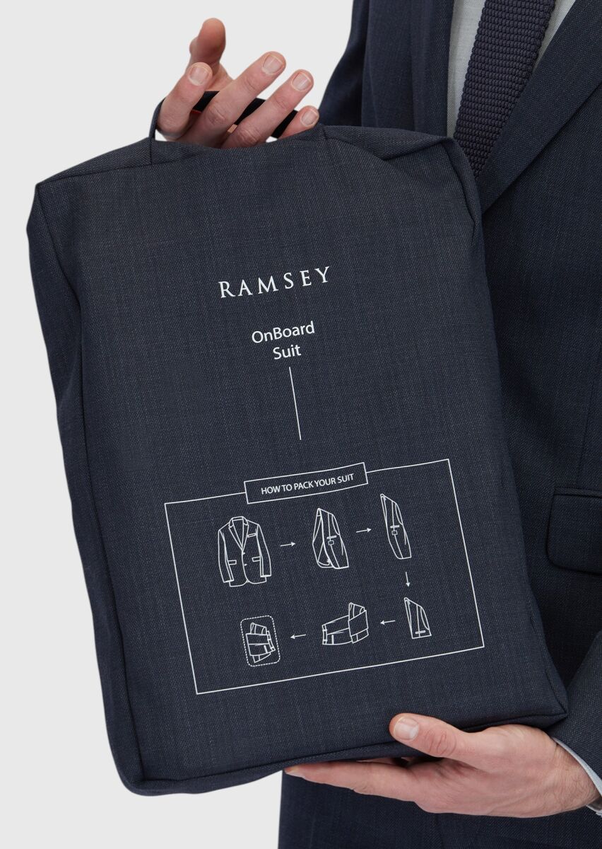 Navy Blue Micro Modern Fit Wool Blended Suit - 7