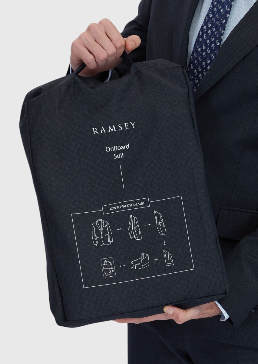 Navy Blue Micro Modern Fit Wool Blended Suit - 7