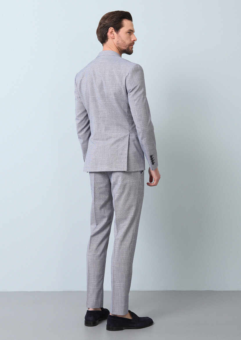 Navy Blue Micro Zeroweight Slim Fit 100% Wool Suit - 6