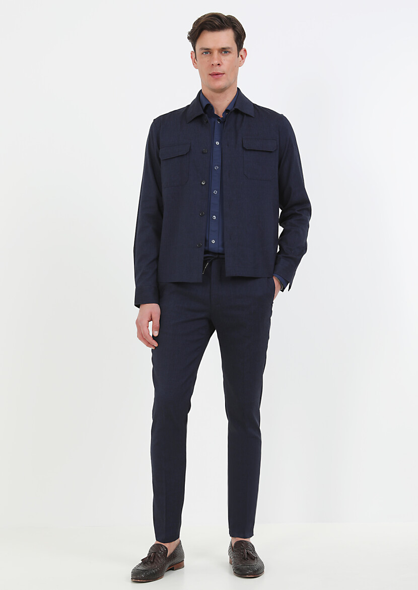 Navy Blue Overshirt - 5