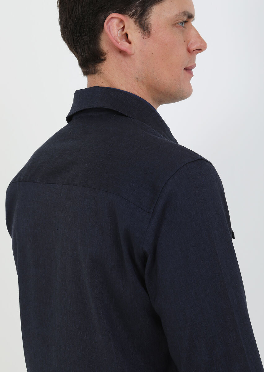 Navy Blue Overshirt - 6