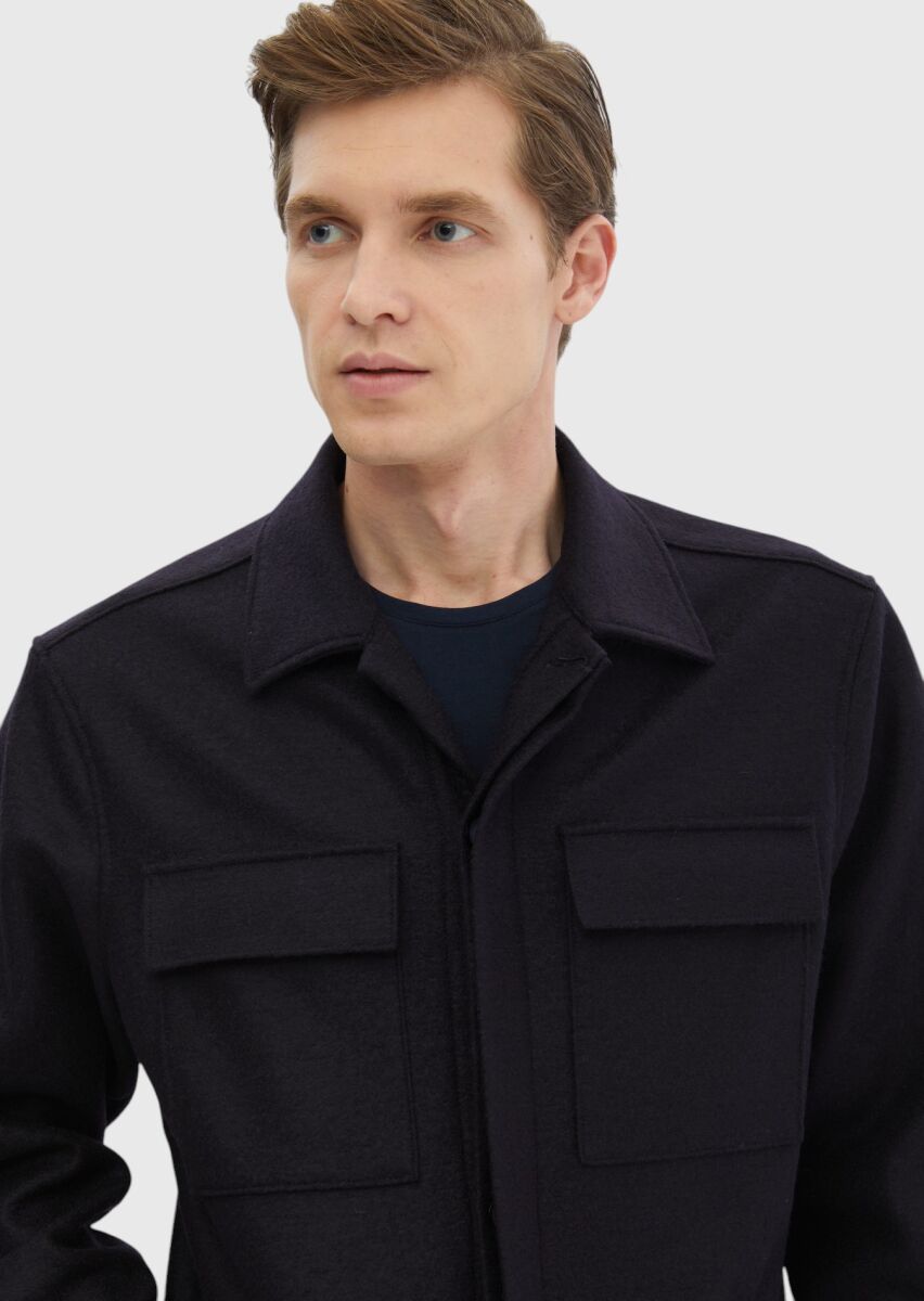 Navy Blue Overshirt - 6