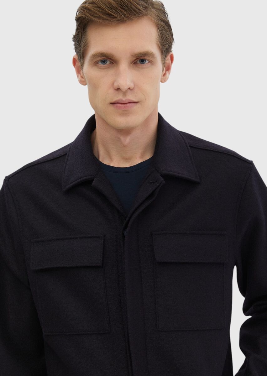 Navy Blue Overshirt - 7