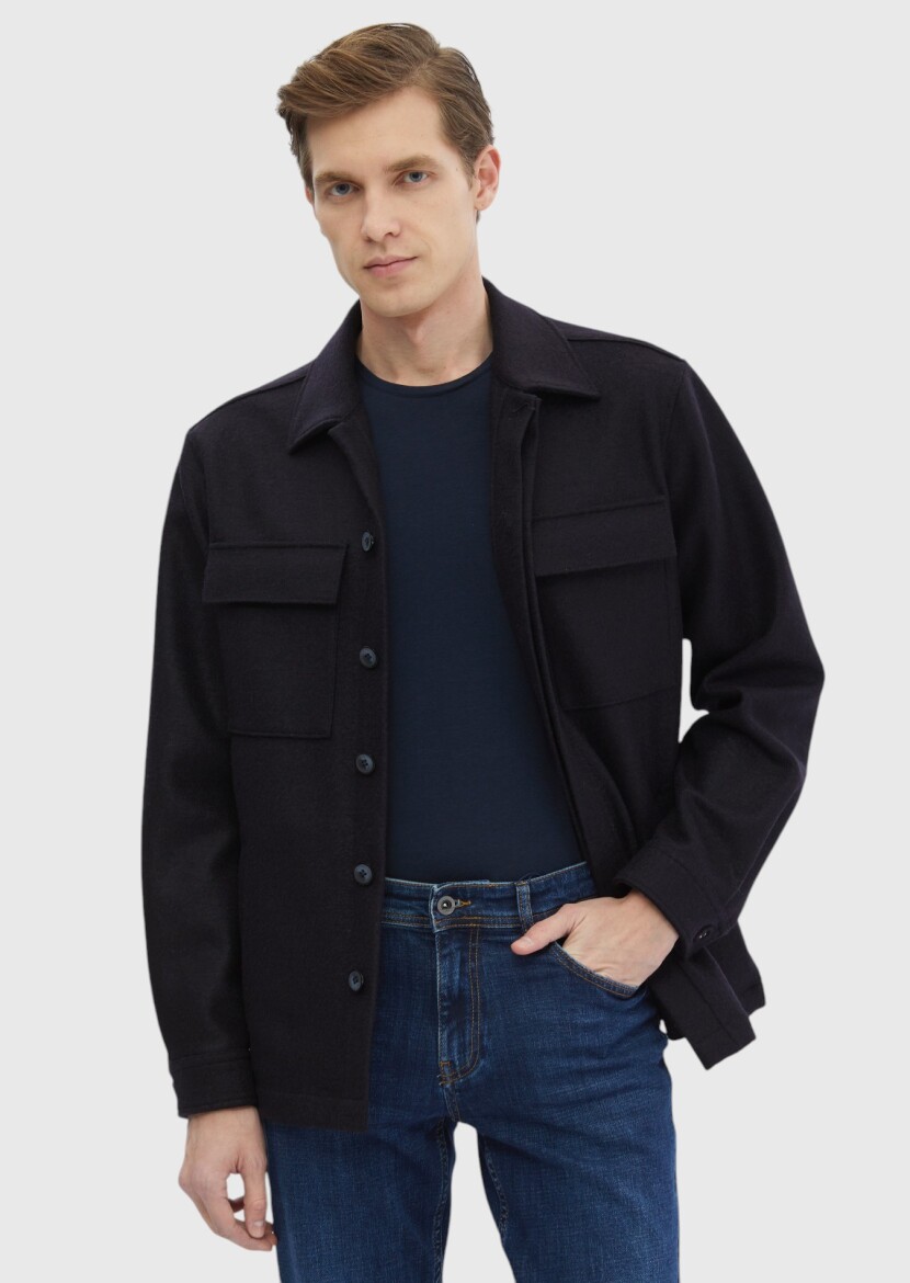 Navy Blue Overshirt 