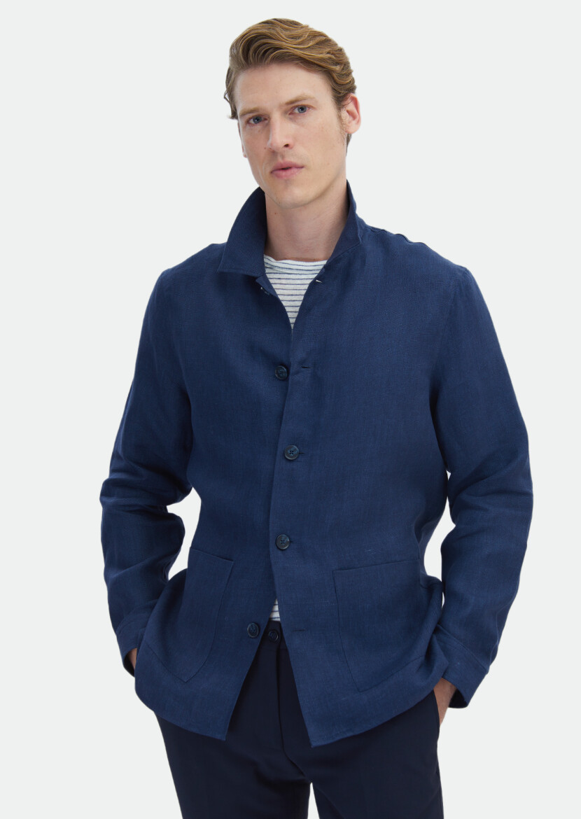 Navy Blue Overshirt - RAMSEY
