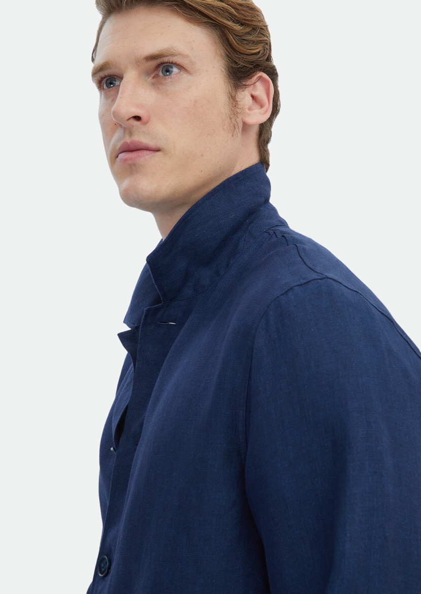 Navy Blue Overshirt - 4