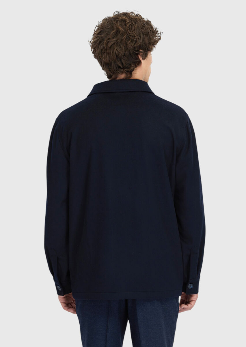 Navy Blue Overshirt - 5