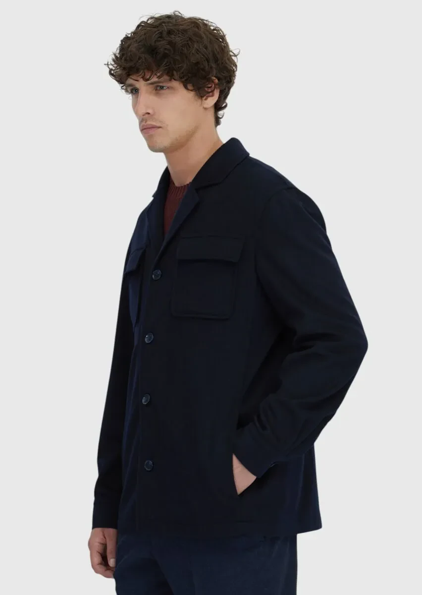 Navy Blue Overshirt - 3