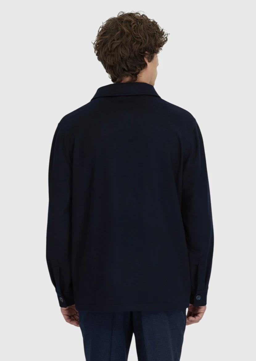 Navy Blue Overshirt - 5