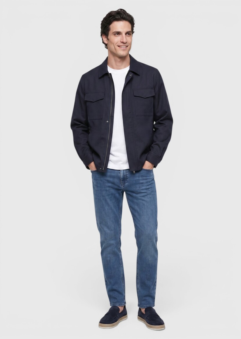 Navy Blue Overshirt - RAMSEY
